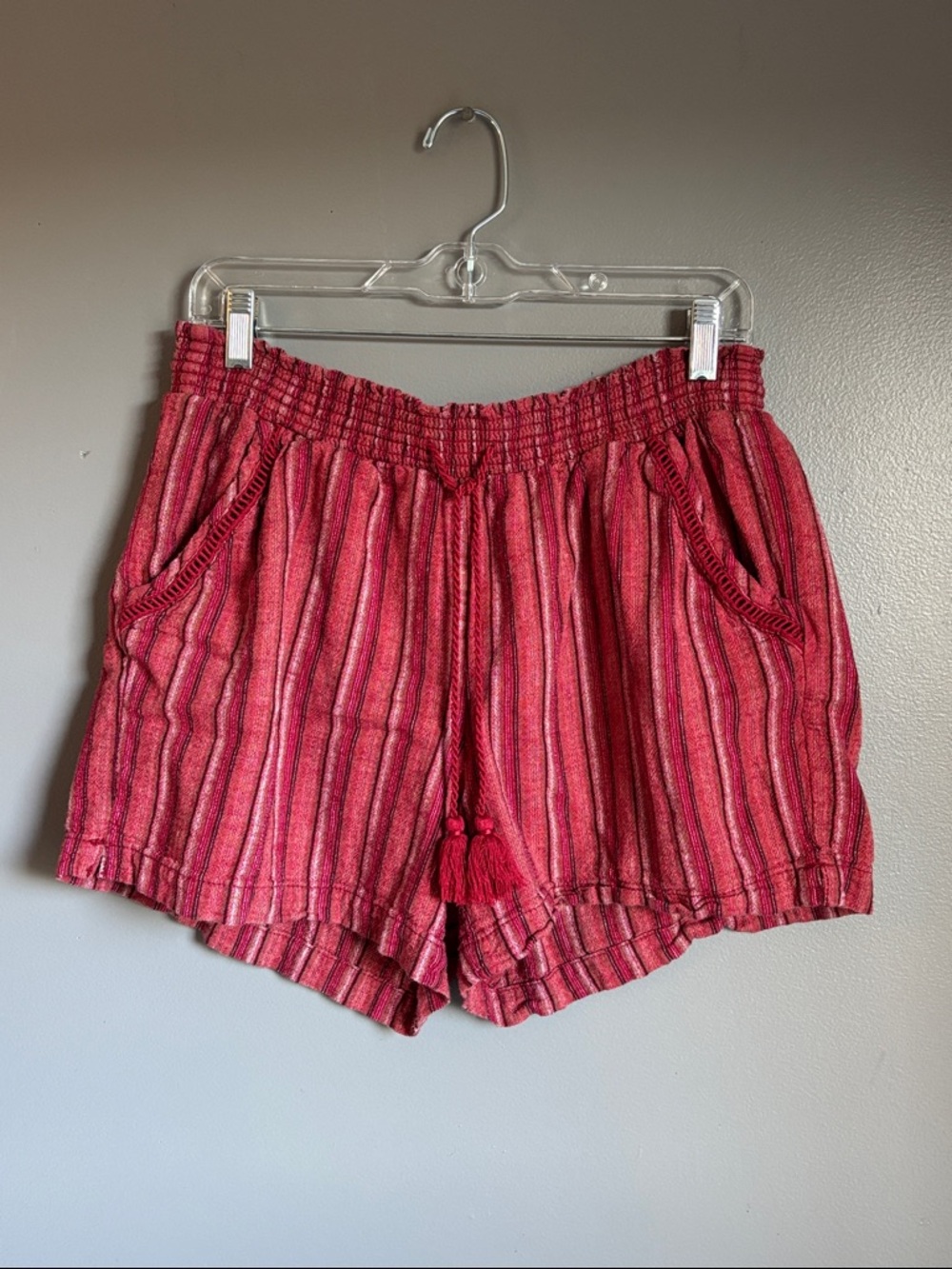 Briggs New York linen blend elastic waist shorts * sz L *